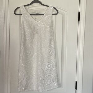 Trina Turk White Sequin Mini Dress
